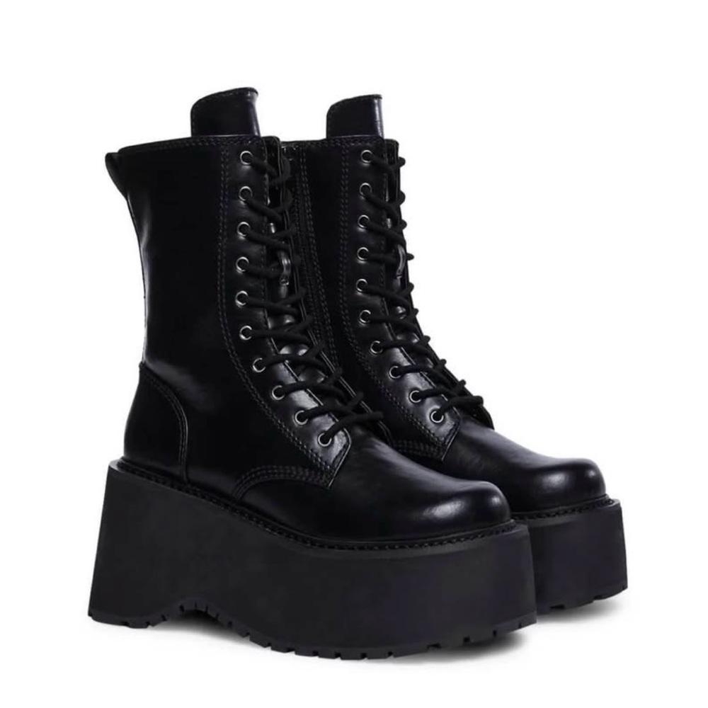 Demonia Black Platform Lace-Up Boots NEVER WORN - IN BOX